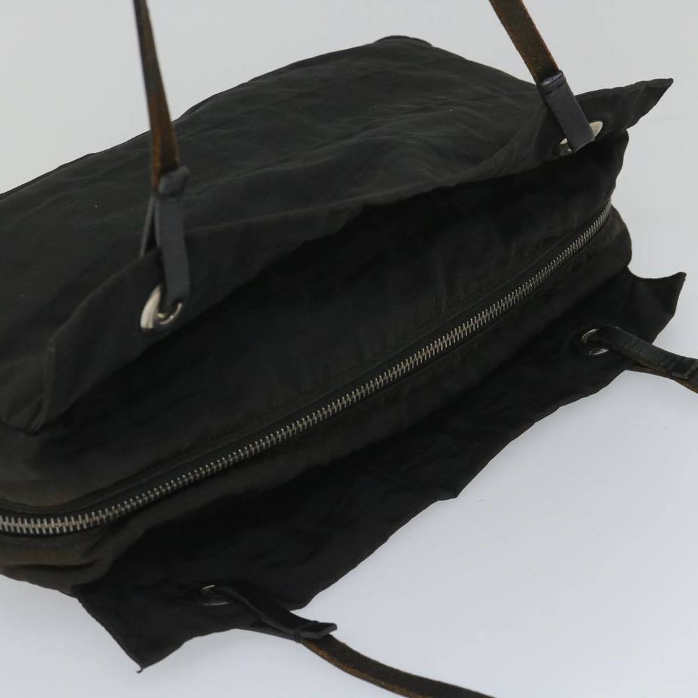 FENDI Zucca Canvas Hand Bag Nylon Black Auth 58064 - Picture 6 of 16